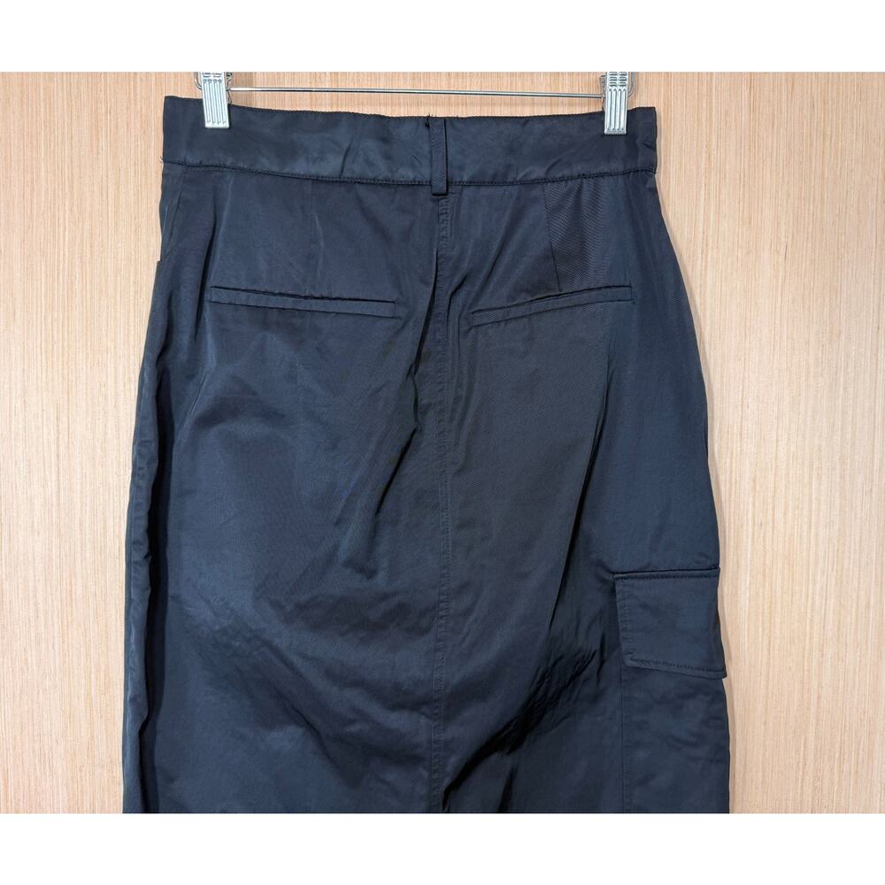 Zara Zippered Nylon Midi Skirt Cargo Pocket Womens Size XS Black Grunge Gothic - Picture 6 of 12